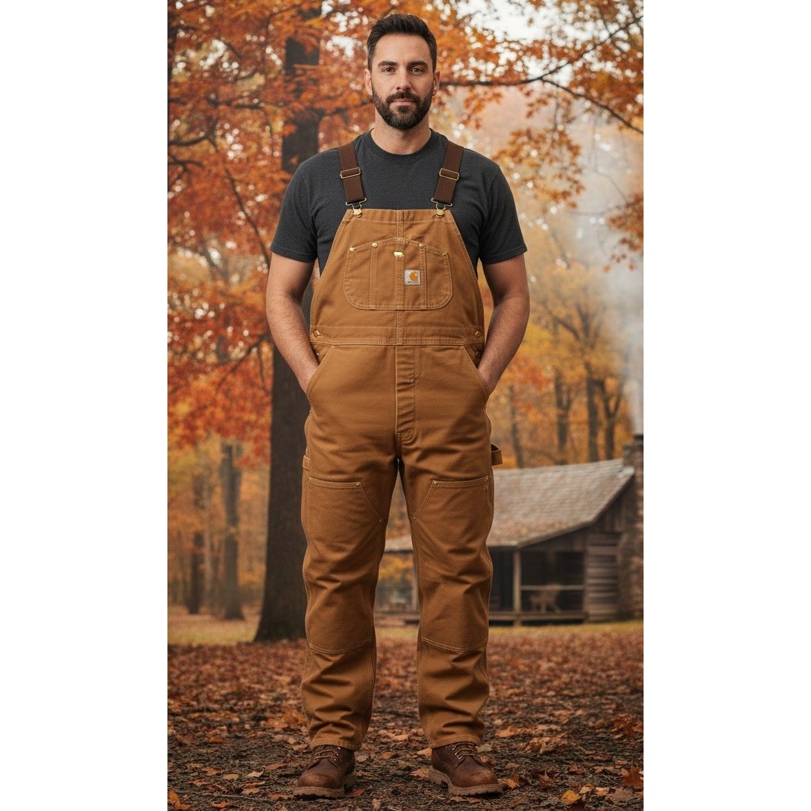 Carhartt Men's Loose Fit Duck Bib Overalls Insulated 104393-Brn 2xl Brown Nwt